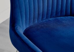 FurnitureboxUK Set of 2 Nora Deep Padded Luxurious Dining Chairs Upholstered In Soft Velvet With Chrome Legs in Blue - thumbnail 3