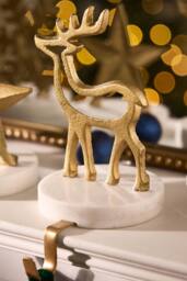 Dibor Set of 2 Marble & Gold Reindeer Christmas Stocking Holder - Size: 2 Pack - thumbnail 3