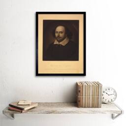 "Artery8 Paintings William Shakespeare Elizabethan Playwright Framed Art Print in Beige - Size: W12"" x H16""" - thumbnail 2