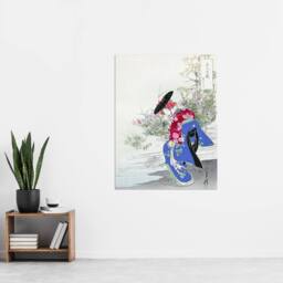 "Artery8 The Fox Spirit Geisha Dance Vintage Japan Wall Art Print Gekko - Size: W24"" x H32""" - thumbnail 4