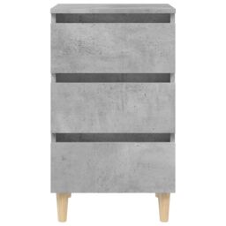 Berkfield Home Bed Cabinet with Solid Wood Legs Concrete Grey 40x35x69 cm - Size: 40 x 35 x 69 cm - thumbnail 5