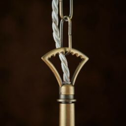 Loops 5 Bulb Ceiling Pendant Lamp & 2x Matching Wall Light Matt Antique Brass & Shade in Metallics - thumbnail 5