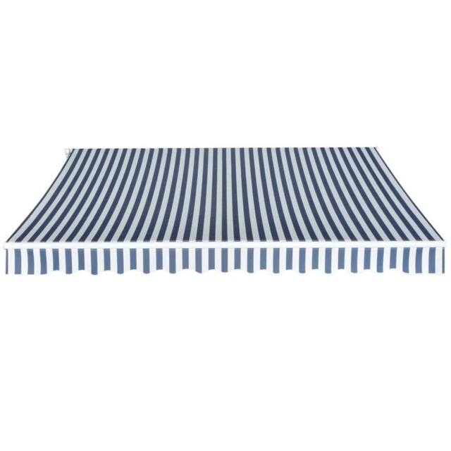 Berkfield Home Folding Awning Manual Operated 350 cm Blue/White in Blue - image 1