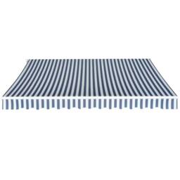 Berkfield Home Folding Awning Manual Operated 350 cm Blue/White in Blue