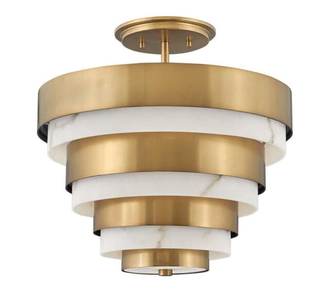 Netlighting Hinkley Echelon Cylindrical Ceiling Light Heritage Brass in Yellow - image 1