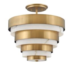 Netlighting Hinkley Echelon Cylindrical Ceiling Light Heritage Brass in Yellow - thumbnail 1