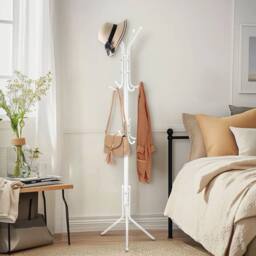 Kelvenix White 12 Hooks Clothes Hanger Coat Stand - thumbnail 3