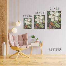 "Artery8 Altissima Flower Laurel Tree Magnolia Catesby Canvas Wall Art - Size: W18"" x H24""" - thumbnail 4