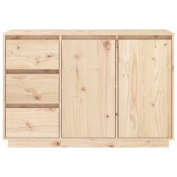 Berkfield Home Sideboard 111x34x75 cm Solid Wood Pine in Brown - Size: 111 x 34 x 75 cm - thumbnail 6