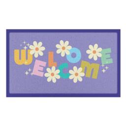 Artsy Mats Elizabeth Olwen Welcome Indoor/Outdoor Doormat (70x40cm) in Purple - Size: 40 cm x 70 cm - thumbnail 2
