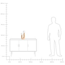 Wyld and Coco Table Lamp - Beige Resin U-Shaped Base Double Glass Globe Shades - thumbnail 9