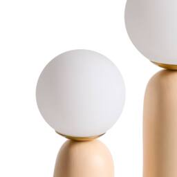 Wyld and Coco Table Lamp - Beige Resin U-Shaped Base Double Glass Globe Shades - thumbnail 6