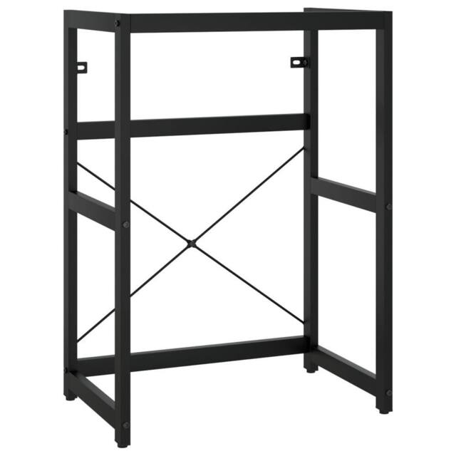 Berkfield Home Elegant Bathroom Washbasin Frame with Built-in Basin Black Iron - image 1
