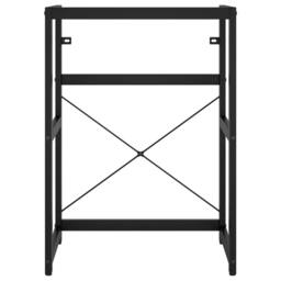 Berkfield Home Elegant Bathroom Washbasin Frame with Built-in Basin Black Iron - thumbnail 4