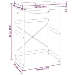 Berkfield Home Elegant Bathroom Washbasin Frame with Built-in Basin Black Iron - thumbnail 7
