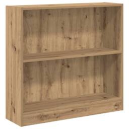 Berkfield Home Decorative Bookcase Artisian Oak 80x24x76 cm Engineered Wood in Brown - Size: 80 x 24 x 76 cm - thumbnail 3