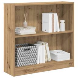 Berkfield Home Decorative Bookcase Artisian Oak 80x24x76 cm Engineered Wood in Brown - Size: 80 x 24 x 76 cm - thumbnail 4
