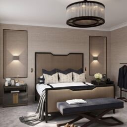 HOB Furniture Washington Curve Bed, Luxury French Velvet, Mink in Light Brown - Size: King - thumbnail 2