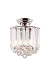 Netlighting Fargo 2 Light Flush Ceiling Light Chrome Clear Acrylic E14 in Grey