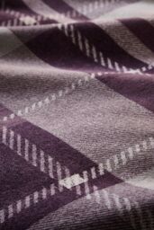 Dreams & Drapes 'Colville Check' 100% Brushed Cotton Duvet Cover Set in Plum - Size: King - thumbnail 5