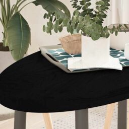Berkfield Home Table Top Dark Brown 100x50x4 cm Solid Wood Oak Oval - Size: 100 x 50 x 4 cm - thumbnail 1