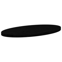 Berkfield Home Table Top Dark Brown 100x50x4 cm Solid Wood Oak Oval - Size: 100 x 50 x 4 cm - thumbnail 4