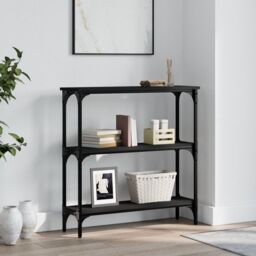 Berkfield Home Console Table Black 75x22.5x75 cm Engineered Wood - thumbnail 1