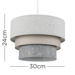 SPETLEK Lamp Shade For Ceiling Grey Tier Light Shade Add LED Bulb - thumbnail 5