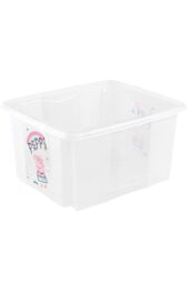 Keeeper Set of 2 Peppa Pig Turn Around Stackable Box 24 Litre with Lid - Natural Transparent in Clear - thumbnail 3