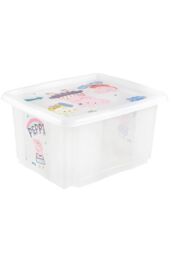 Keeeper Set of 2 Peppa Pig Turn Around Stackable Box 24 Litre with Lid - Natural Transparent in Clear - thumbnail 2