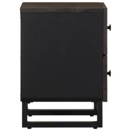 Berkfield Home Bedside Cabinets 2 pcs Black 40x33x46 cm Solid Wood Mango - Size: 40 x 33 x 46 cm - thumbnail 5