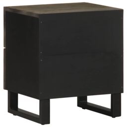 Berkfield Home Bedside Cabinets 2 pcs Black 40x33x46 cm Solid Wood Mango - Size: 40 x 33 x 46 cm - thumbnail 6