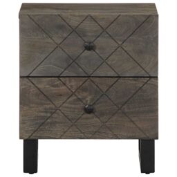 Berkfield Home Bedside Cabinets 2 pcs Black 40x33x46 cm Solid Wood Mango - Size: 40 x 33 x 46 cm - thumbnail 4