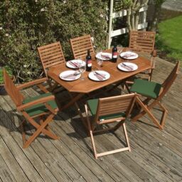 Rowlinsons Plumley Set Wooden Garden Furniture - Timber - L85 x W140 x H73 cm in Brown - thumbnail 1