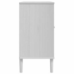 Berkfield Home Sideboard SENJA Rattan Look White 112x40x80cm Solid Wood Pine - Size: 112 x 40 x 80 cm - thumbnail 7