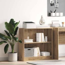 Berkfield Home Bookcase Artisian Oak 80x24x76 cm Engineered Wood in Brown - Size: 80 x 24 x 76 cm - thumbnail 2