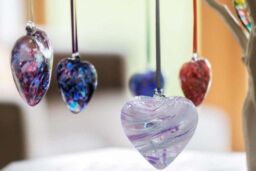 Sienna Glass 8cm Friendship Heart Bestie Pearl in Purple