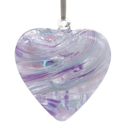 Sienna Glass 8cm Friendship Heart Bestie Pearl in Purple - thumbnail 3