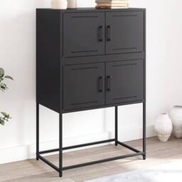 Berkfield Home Sideboard Black 68.5x38.5x107 cm Steel - thumbnail 2