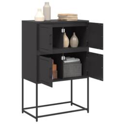 Berkfield Home Sideboard Black 68.5x38.5x107 cm Steel - thumbnail 5