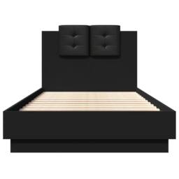 Berkfield Home Bed Frame without Mattress Black 75x190 cm Small Single - thumbnail 4