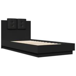 Berkfield Home Bed Frame without Mattress Black 75x190 cm Small Single - thumbnail 3