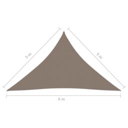 Berkfield Home Sunshade Sail Oxford Fabric Triangular 5x5x6 m Taupe in Beige - thumbnail 6
