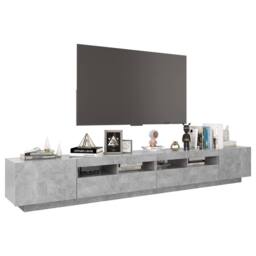 Berkfield Home TV Cabinet with LED Lights Concrete Grey 260x35x40 cm - Size: 260 x 35 x 40 cm - thumbnail 6
