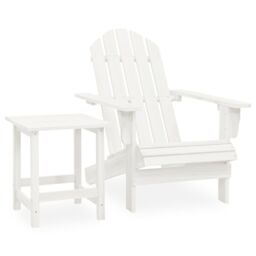 Berkfield Home Garden Adirondack Chair with Table Solid Fir Wood White - thumbnail 1