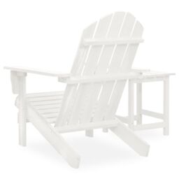Berkfield Home Garden Adirondack Chair with Table Solid Fir Wood White - thumbnail 4