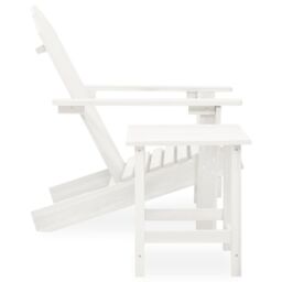 Berkfield Home Garden Adirondack Chair with Table Solid Fir Wood White - thumbnail 3