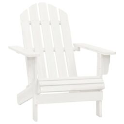 Berkfield Home Garden Adirondack Chair with Table Solid Fir Wood White - thumbnail 5