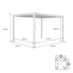 sweeek Louvered pergola aluminium 4 x 3m in Light Brown - thumbnail 5