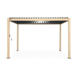 sweeek Louvered pergola aluminium 4 x 3m in Light Brown - thumbnail 8